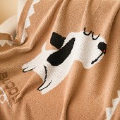 唐纳家纺雪花绒提花毯-犬与星语TN-BK24040 110cm*145cm 午睡毯沙发毯子空调毯盖毯毛毯