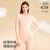 猫人 兰精莫代尔棉丝滑轻薄男女保暖内衣套装 打底秋衣秋裤高弹防静电圆领情侣款套装
