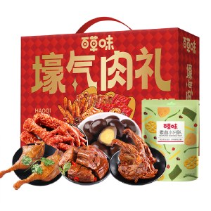 【百草味】 壕气肉礼1001g （红色）卤味零食大礼包鸭脖鸭腿凤爪年货小吃