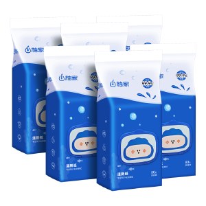 柚家壁挂式湿厕纸80片/包 6包/箱524730-6