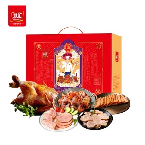 双汇熟食.福宴1600g 熏烤鸡烤肉排卤味猪头肉火腿礼盒肉类送礼