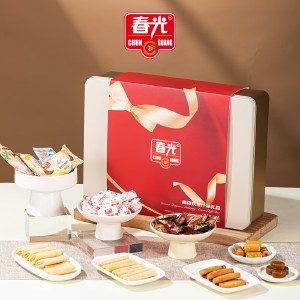 春光椰香欢聚什锦礼盒532g 饼干糖果零食礼包