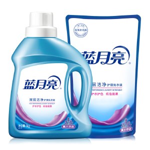 蓝月亮薰衣草深层洁净洗衣液1kg*1瓶+1kg*1袋