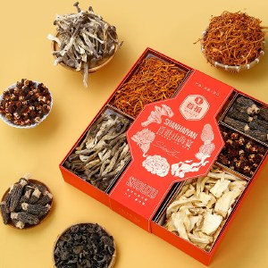首祖山海宴菌菇干货礼盒425g 山珍干菌菇礼盒装春节过年货送礼品节日礼盒
