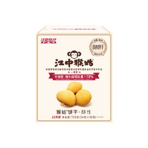 江中猴姑 酥性饼干720g 0糖低GI养胃早餐代餐猴头菇饼干15天装