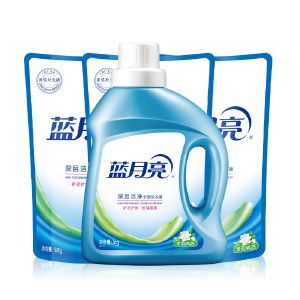 蓝月亮茉莉清香洁净洗衣液1kg+茉莉清香洁净洗衣液袋装500g*3