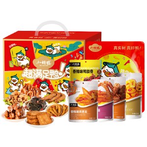 小胡鸭-超满足礼盒1278g 卤味香辣鸭锁骨鸭翅肉类零食礼包