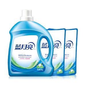蓝月亮茉莉清香洁净洗衣液3kg+袋装500g*2