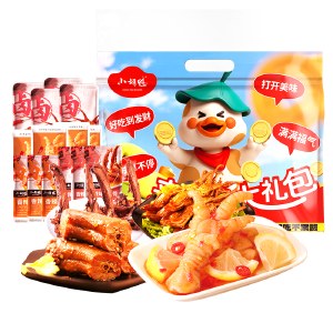 小胡鸭-来财鸭卤味大礼包350g 鸭舌鸭锁骨鸭脖凤爪零食礼包